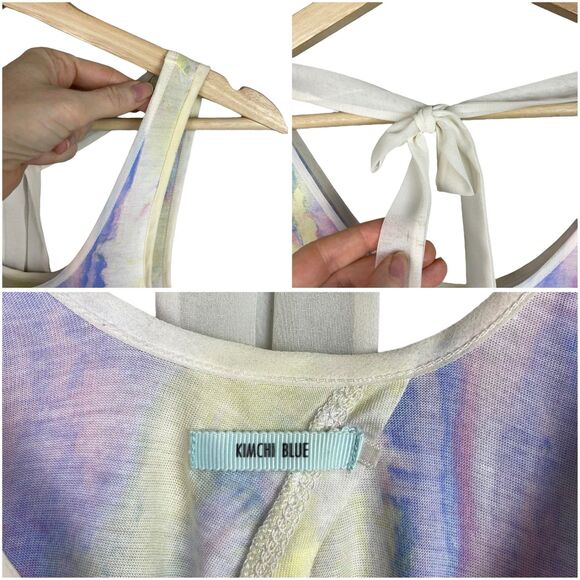 Urban Outfitters Kimchi Blue Y2K Tie Dye Tulip Split Tie-Back Top - Picture 9 of 9